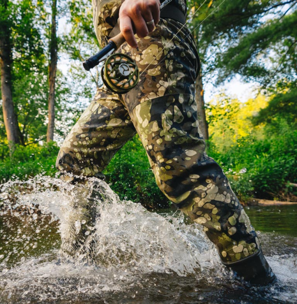 Simms G3 Guide Stockingfoot Waders Riparian Camo Action 4 Simms G3 Guide Stockingfoot Waders Riparian Camo Action 4